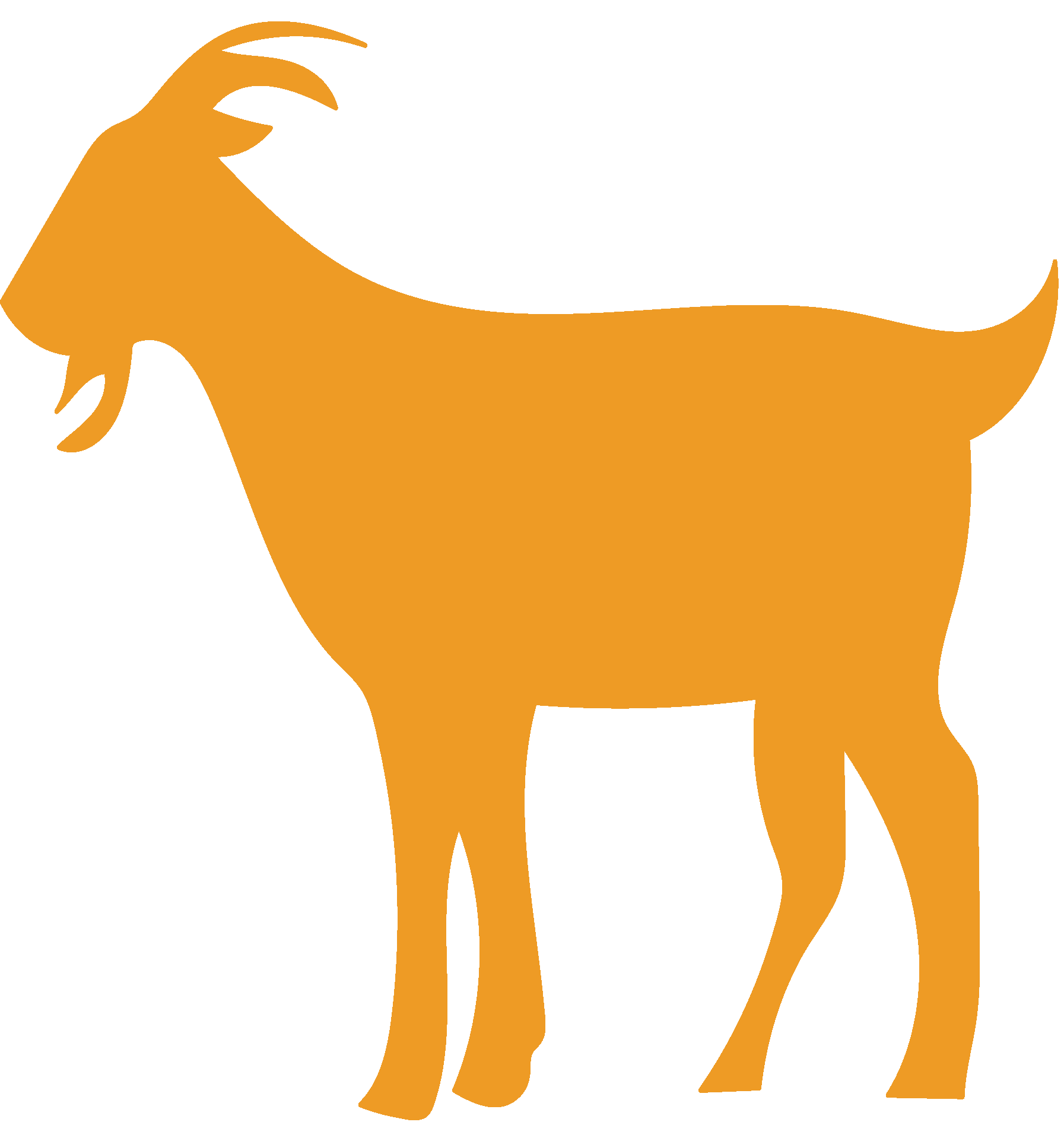 an illustration of a goat in flat mustard yellow